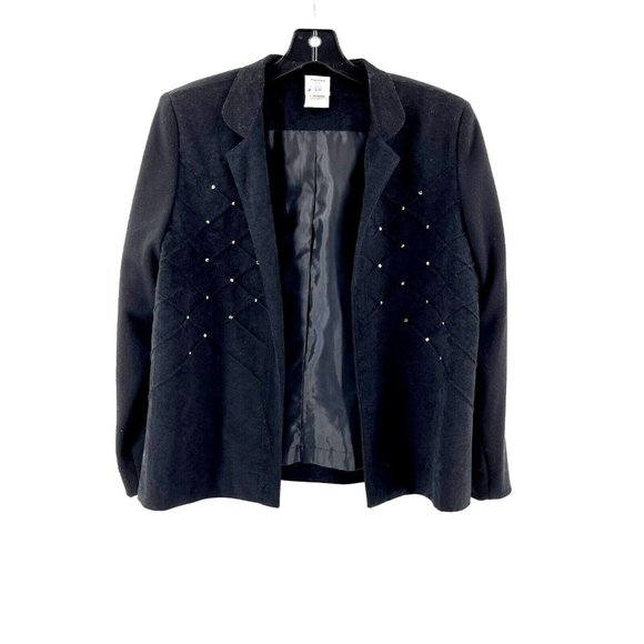 Vintage Petites by Willi USA Women's Faux Suede Rhinestone Crop Jacket Size 10 - Picture 1 of 12